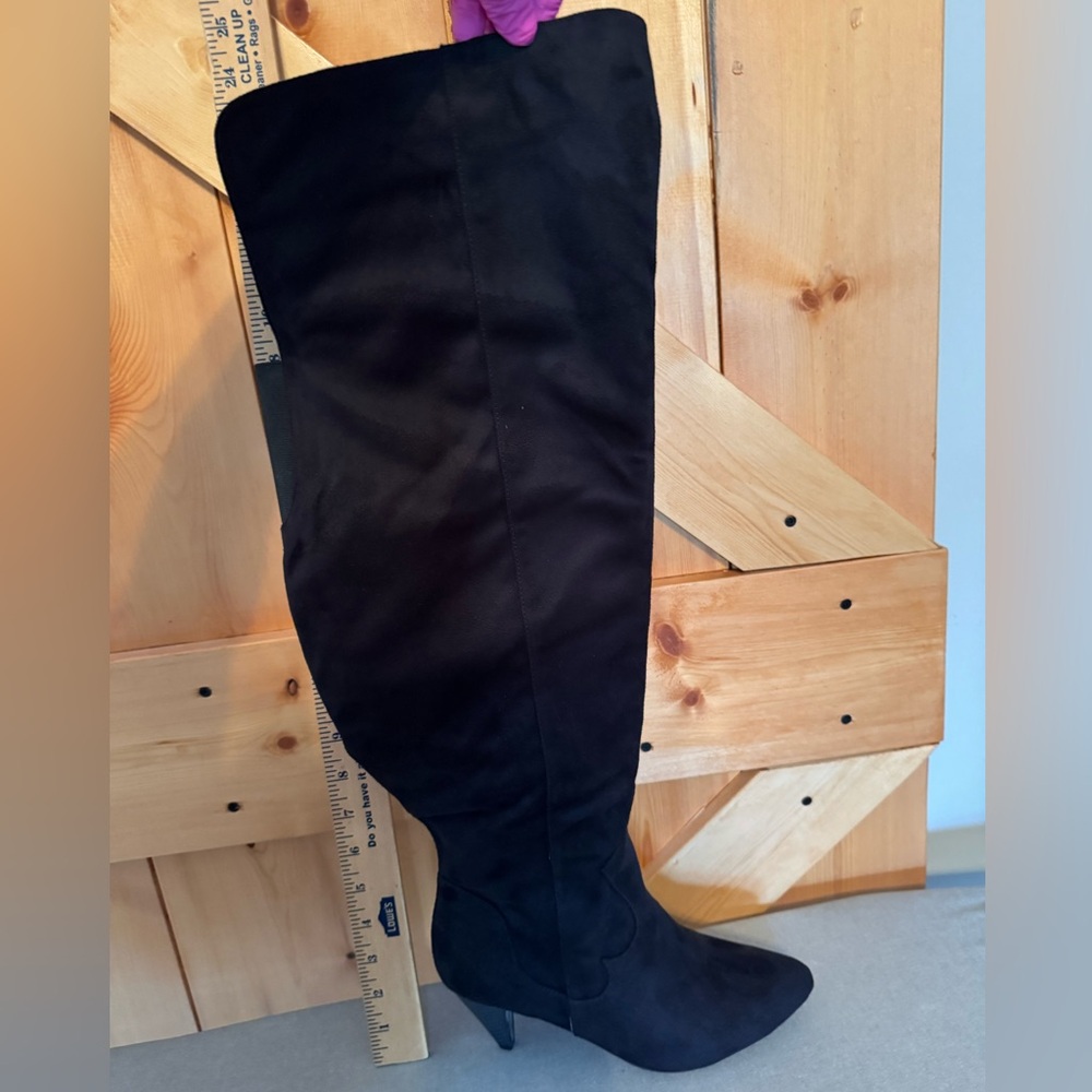 COMFORTVIEW Women's Black Tall Western Style Boots 7 1/2 wide calf